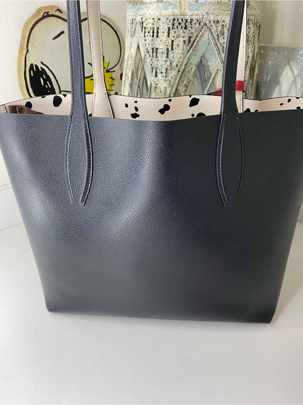 kate spade black Dalmatian tote with red Cruella pouch - Picture 6 of 14